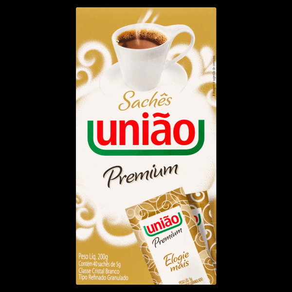 Encontraproduto.com.br - Açúcar Refinado União Premium Contém 40 Sachês De 5g