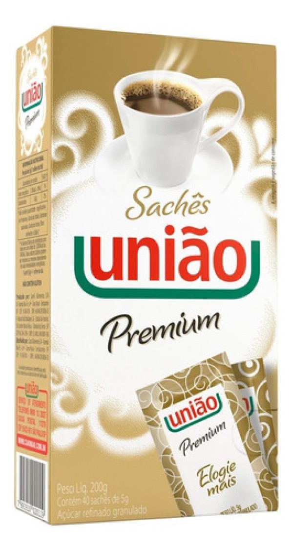 Encontraproduto.com.br - Açúcar Refinado União Premium Contém 40 Sachês De 5g