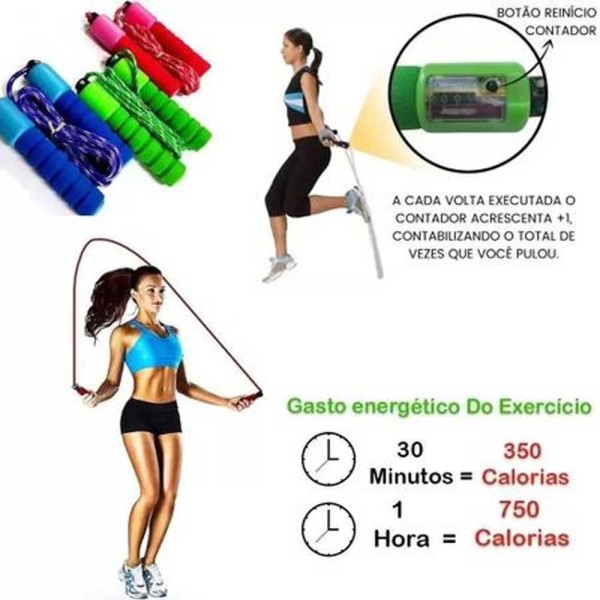 Encontraproduto.com.br - Corda De Pular Fitness Monofilamento Com Contador De Pulo Gênero:unissex