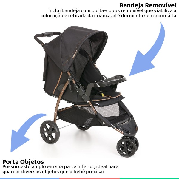 Encontraproduto.com.br - Carrinho Passeio Criança Infantil Galzerano + Bebê Conforto Cadeirinha Carro + Base + Protetor Sol