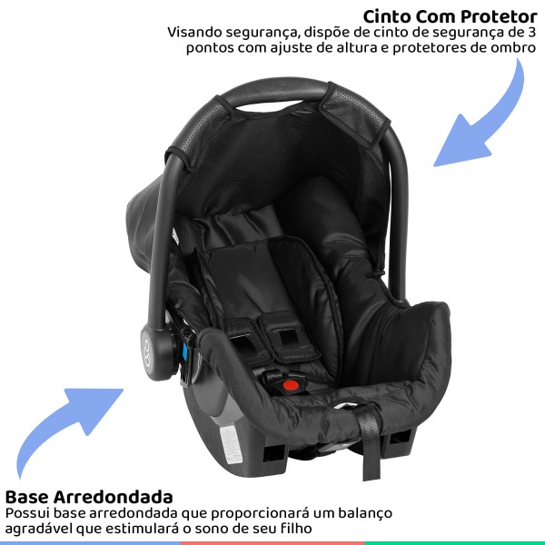 Encontraproduto.com.br - Carrinho Passeio Criança Infantil Galzerano + Bebê Conforto Cadeirinha Carro + Base + Protetor Sol