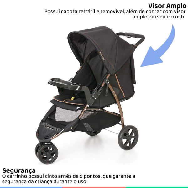Encontraproduto.com.br - Carrinho Passeio Criança Infantil Galzerano + Bebê Conforto Cadeirinha Carro + Base + Protetor Sol