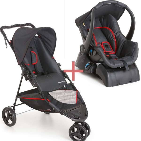Encontraproduto.com.br - Carrinho de Bebê Galzerano Travel System Passeio 3 Rodas de 0 até 15kg Tivoli + Bebê Conforto + Base