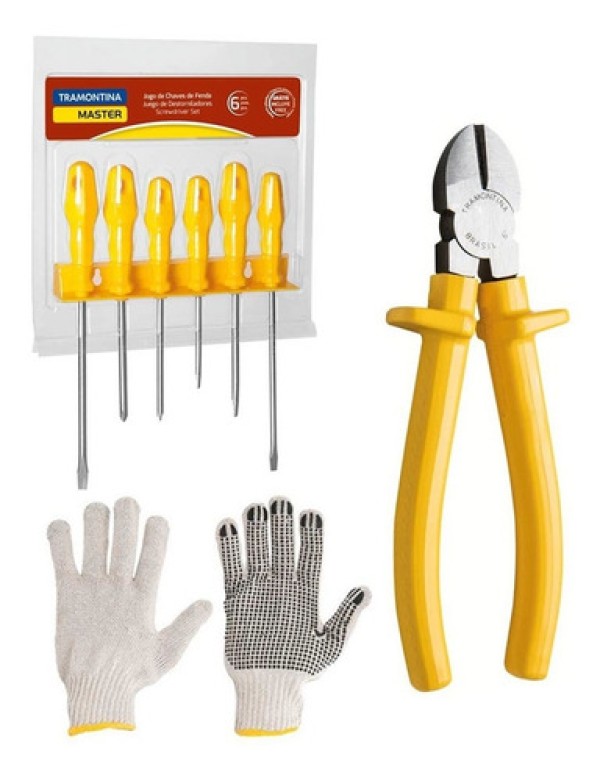 Kit Jogo Ferramentas De Chaves De Fendas 6 Peças Com Alicate 6" Tramontina