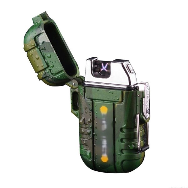 Encontraproduto.com.br - Isqueiro De Plasma Elétrico Portátil Recarregável Resistente A água Arco De Chama Carregamento Usb