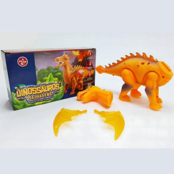 Encontraproduto.com.br - Dragão Elétrico Dinossauro Com Asas LEDs Articulável A Pilha