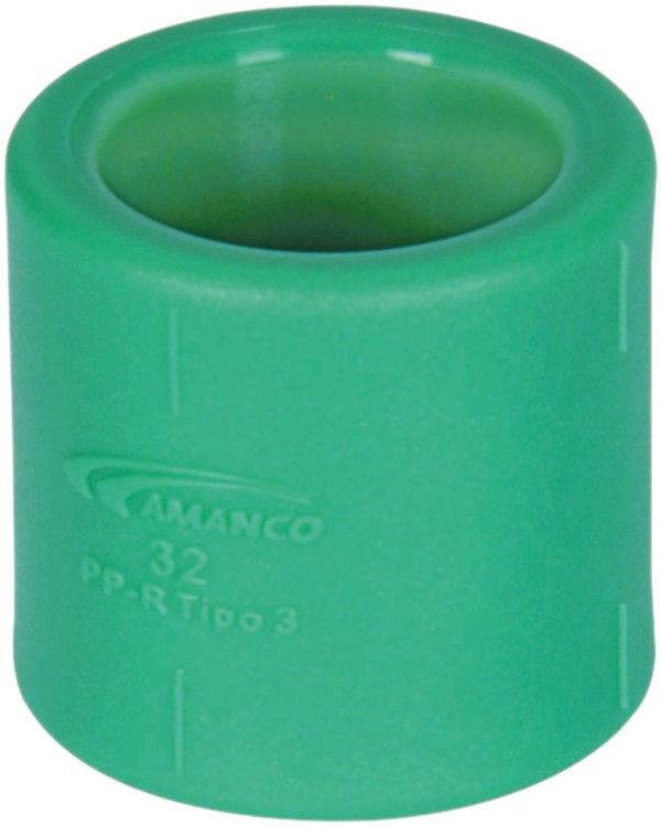 Encontraproduto.com.br - LUVA SIMPLES F/F PPR 63MM VERDE AMANCO
