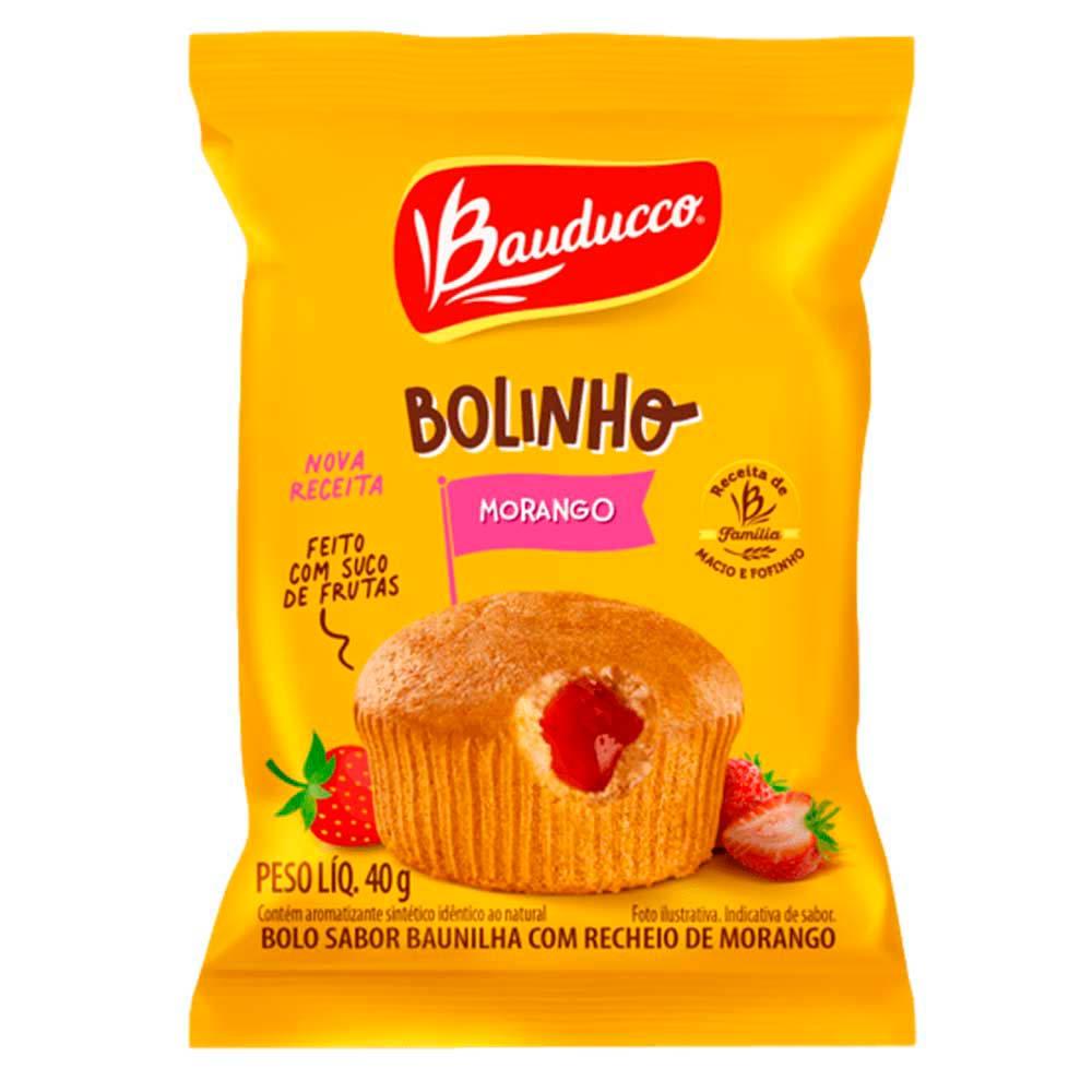 Encontraproduto.com.br - Bolinho Bauducco Baunilha com Morango Pacote com 40g