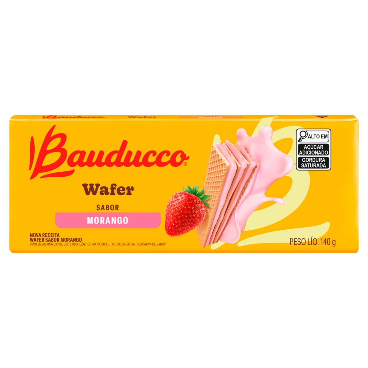Encontraproduto.com.br - Biscoito Wafer Bauducco Morango Pacote com 140g