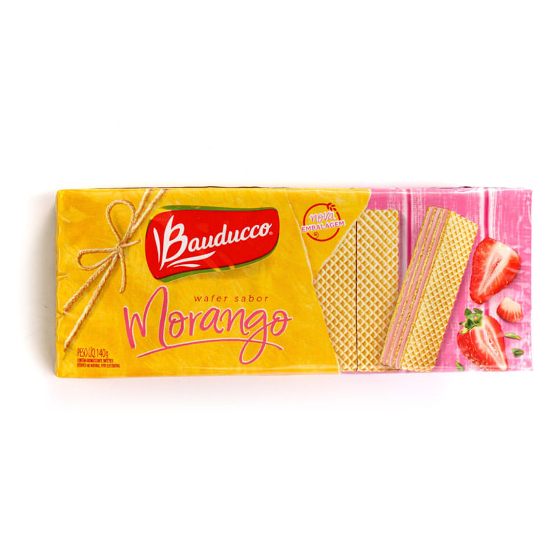 Encontraproduto.com.br - Biscoito Wafer Bauducco Morango Pacote com 140g