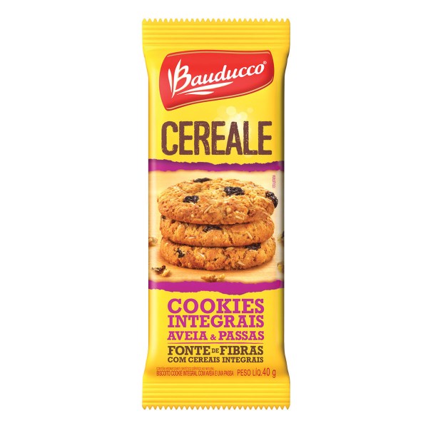 Encontraproduto.com.br - Biscoito Cookies Bauducco Integral Aveia C/Passas 40g