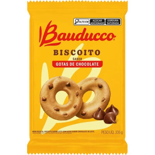 Biscoito Bauducco Gotas de Chocolate Pacote com 335g