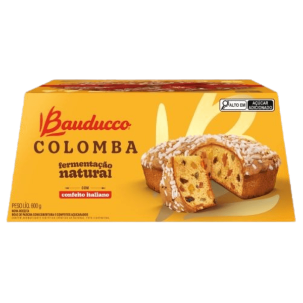 Encontraproduto.com.br - Bolo de Páscoa Cobertura Confeitos Açucarados Bauducco Colomba Caixa 600g