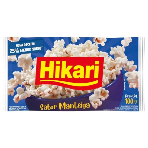 Encontraproduto.com.br - Pipoca para Microondas sabor Manteiga Hikari 100g