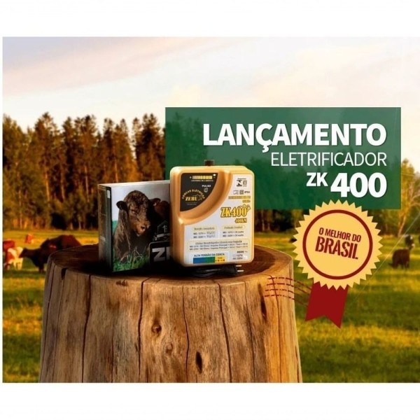 Encontraproduto.com.br - Eletrificador Rural Cerca Elétrica Zebu Zk400 34,84 Joules 400km Voltagem 220v