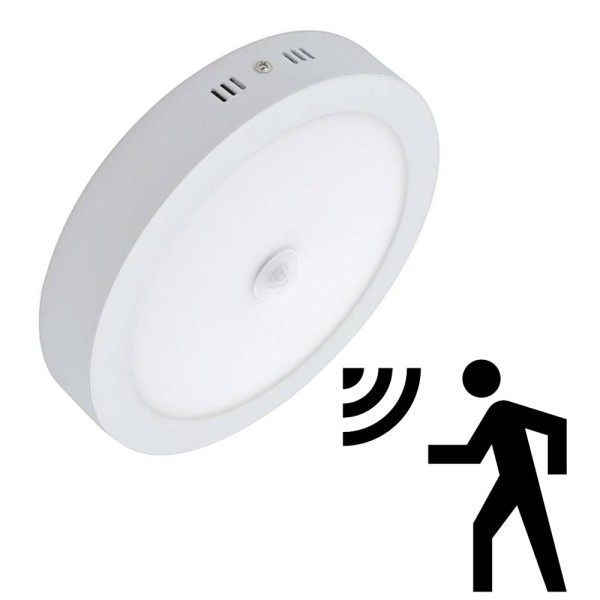 Plafon Sobrepor Sensor De Presença Led Redondo Bivolt 18W