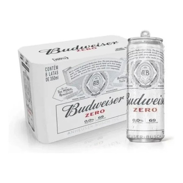 Cerveja Budweiser Zero Sleek Lata com 350ml