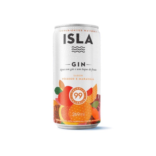 Encontraproduto.com.br - Drink com Gin Isla Hard Seltzer Pêssego e Maracujá Lata 269ml