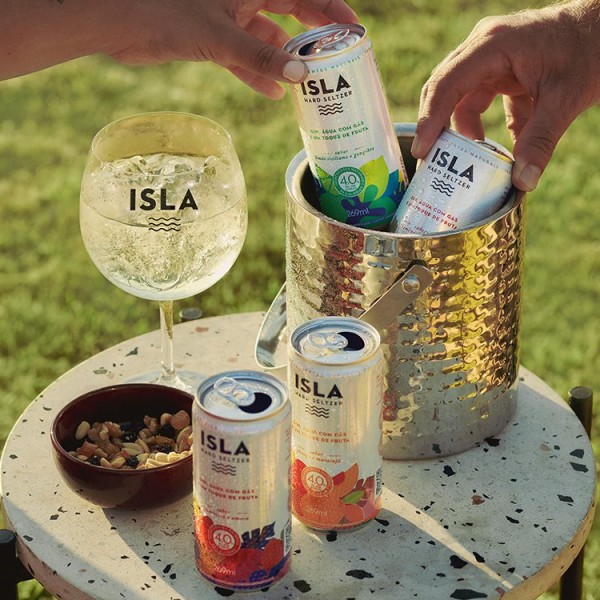 Encontraproduto.com.br - Drink com Gin Isla Hard Seltzer Pêssego e Maracujá Lata 269ml
