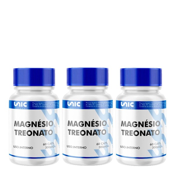 Encontraproduto.com.br - Kit 3 Magnésio L-Treonato 300mg 60 Cáps (cada)