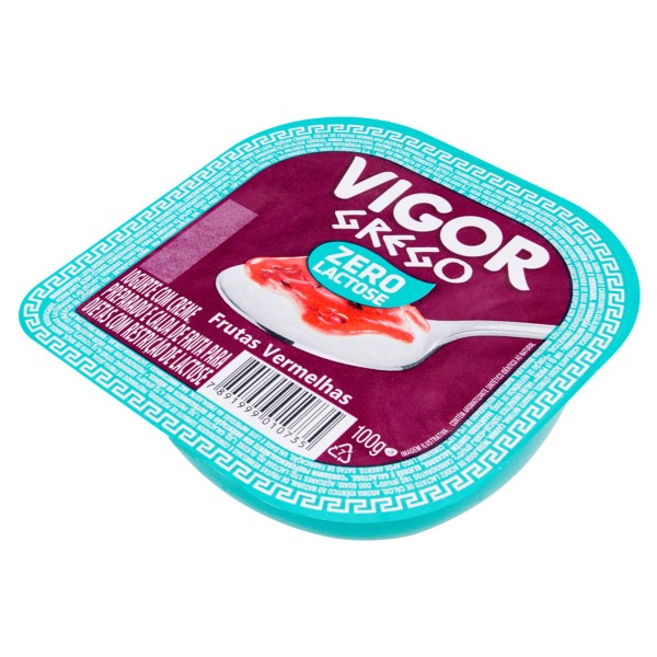 Encontraproduto.com.br - Iogurte De Frutas Vermelhas Zero Lactose Grego Vigor 100 G
