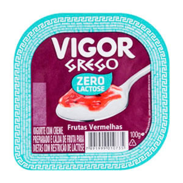 Encontraproduto.com.br - Iogurte De Frutas Vermelhas Zero Lactose Grego Vigor 100 G
