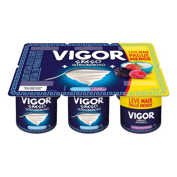 Encontraproduto.com.br - Iorgurte Vigor Grego Natural e Frutas Vermelhas 540g