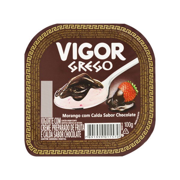Encontraproduto.com.br - Iogurte Grego Vigor Morango com Calda de Chocolate 100g
