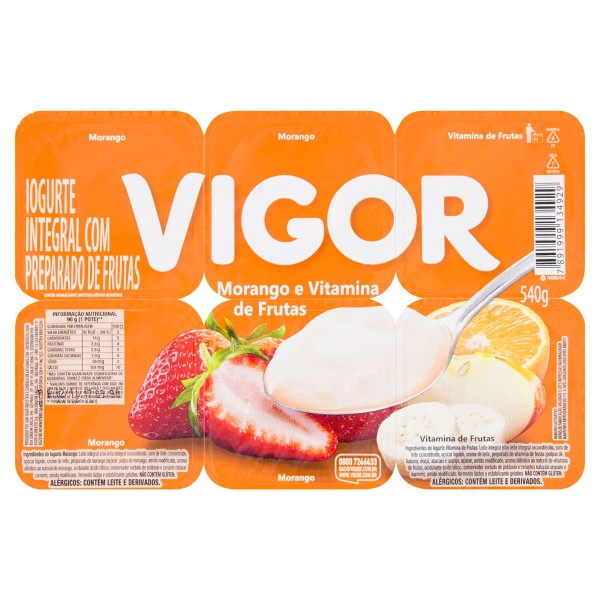 Encontraproduto.com.br - Iogurte Integral Vigor Polpa Morango e Vitamina de Frutas 540g