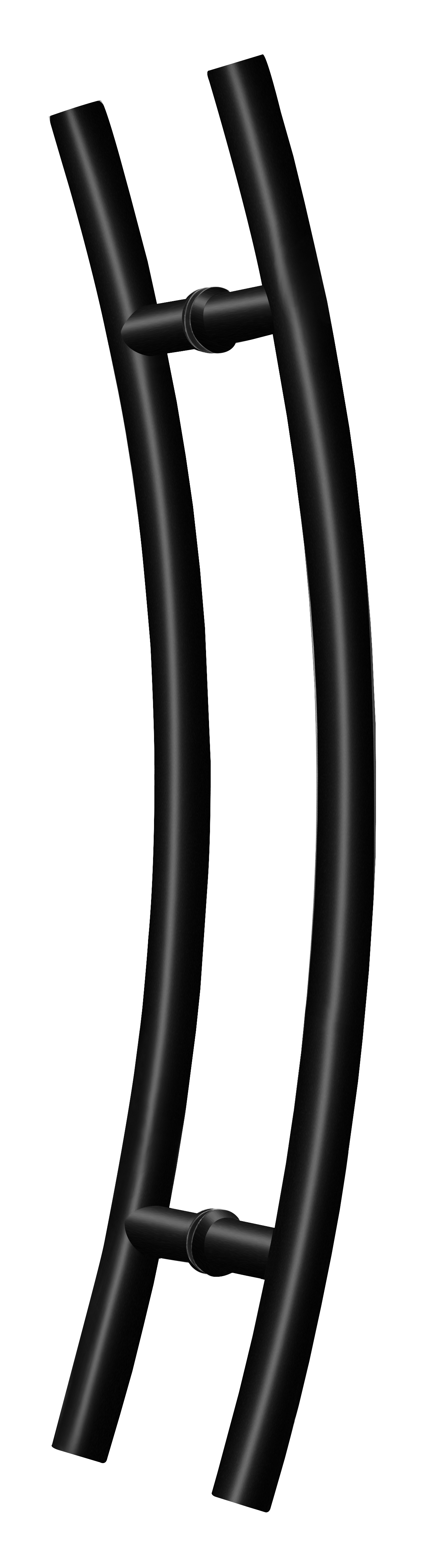 Puxador aço duplo para porta preto 60cm Prostell