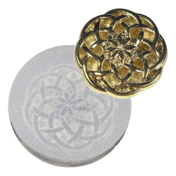 Encontraproduto.com.br - Molde de Silicone Botão com Detalhe (49) un FLEXARTE