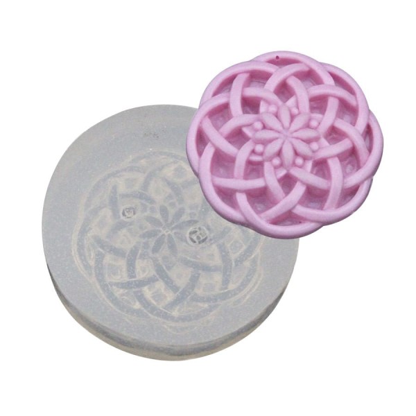 Encontraproduto.com.br - Molde de Silicone Botão com Detalhe (49) un FLEXARTE