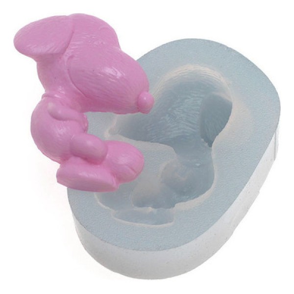 Encontraproduto.com.br - Molde de Silicone Cachorrinho Deitado (324) un FLEXARTE