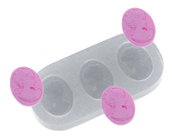 Encontraproduto.com.br - Molde de Silicone Camafeus Triplo (471) un FLEXARTE