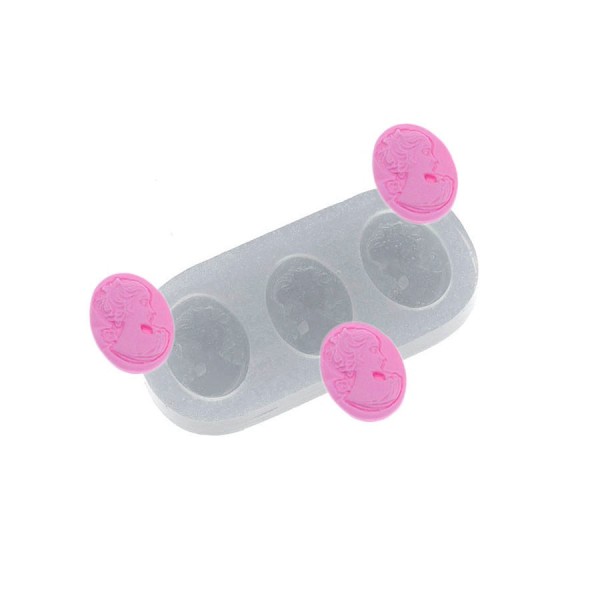 Encontraproduto.com.br - Molde de Silicone Camafeus Triplo (471) un FLEXARTE