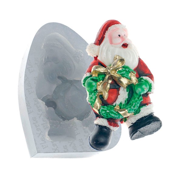 Molde de Silicone Papai Noel com Guirlanda (204) un FLEXARTE