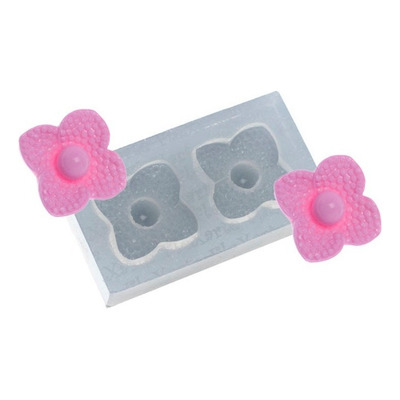 Encontraproduto.com.br - Molde de Silicone Par de Jóias Quadrada com Pérola (518) un FLEXARTE