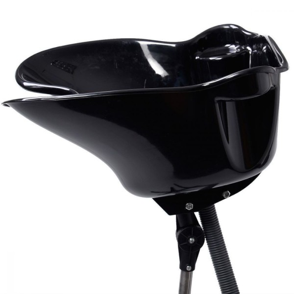 Encontraproduto.com.br - Lavatório Portátil Preto Com Pé Fixo Cabeleireiro