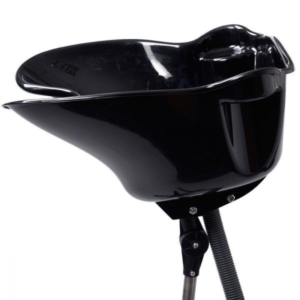 Encontraproduto.com.br - Lavatório Portátil Preto Com Pé Fixo Cabeleireiro