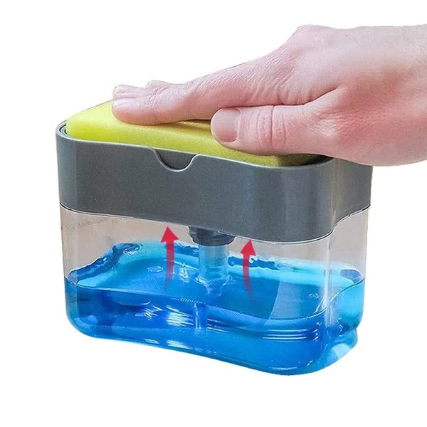 Encontraproduto.com.br - Dispenser 2 em 1 - Porta Detergente e Porta Esponja