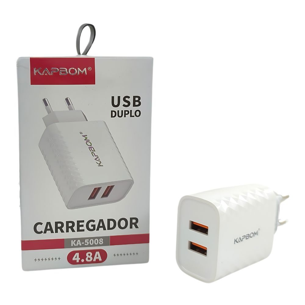 Encontraproduto.com.br - Fonte Para Carregamento De Baterias Universal Turbo 4.8a Com Usb Duplo