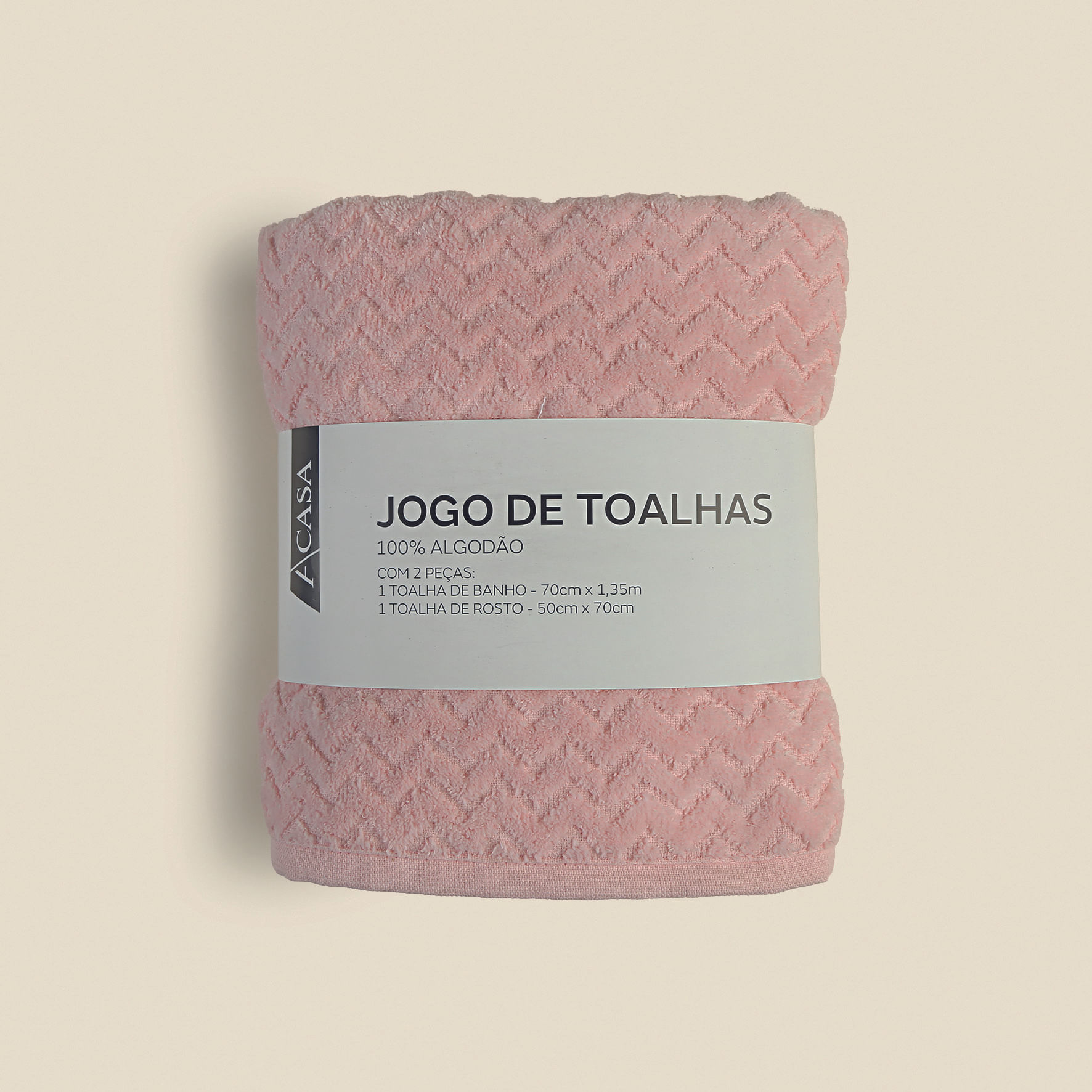 Encontraproduto.com.br - Jogo de Toalha com 2 Peças Algodão Rosa Midelt ACASA