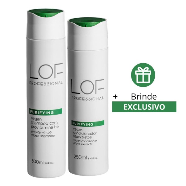 Encontraproduto.com.br - Kit LOF Purifying Shampoo Vegan 300ml, Condi 250ml + Brinde