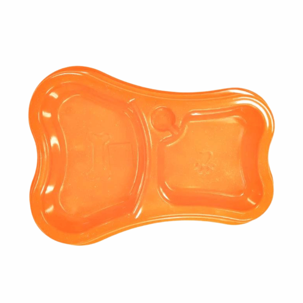Encontraproduto.com.br - Comedouro Duplo Osso Automático Laranja 300ml