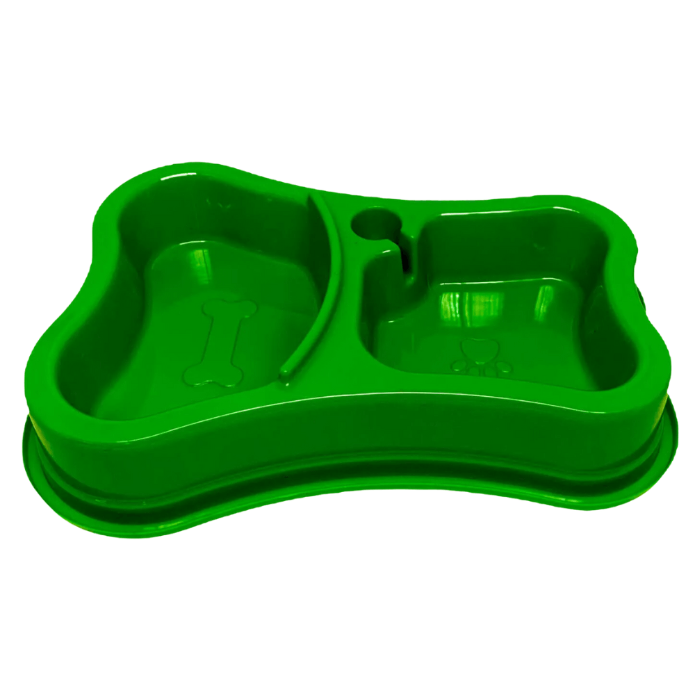 Comedouro Automático Duplo Osso Verde Clássico 300ml