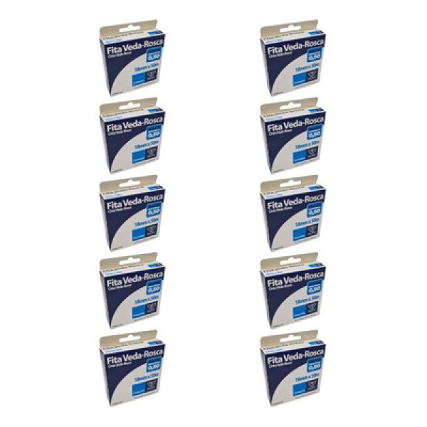 Encontraproduto.com.br - 10 Un Fita Veda Rosca Teflon 18mmx50m Tupy Alta Resistência