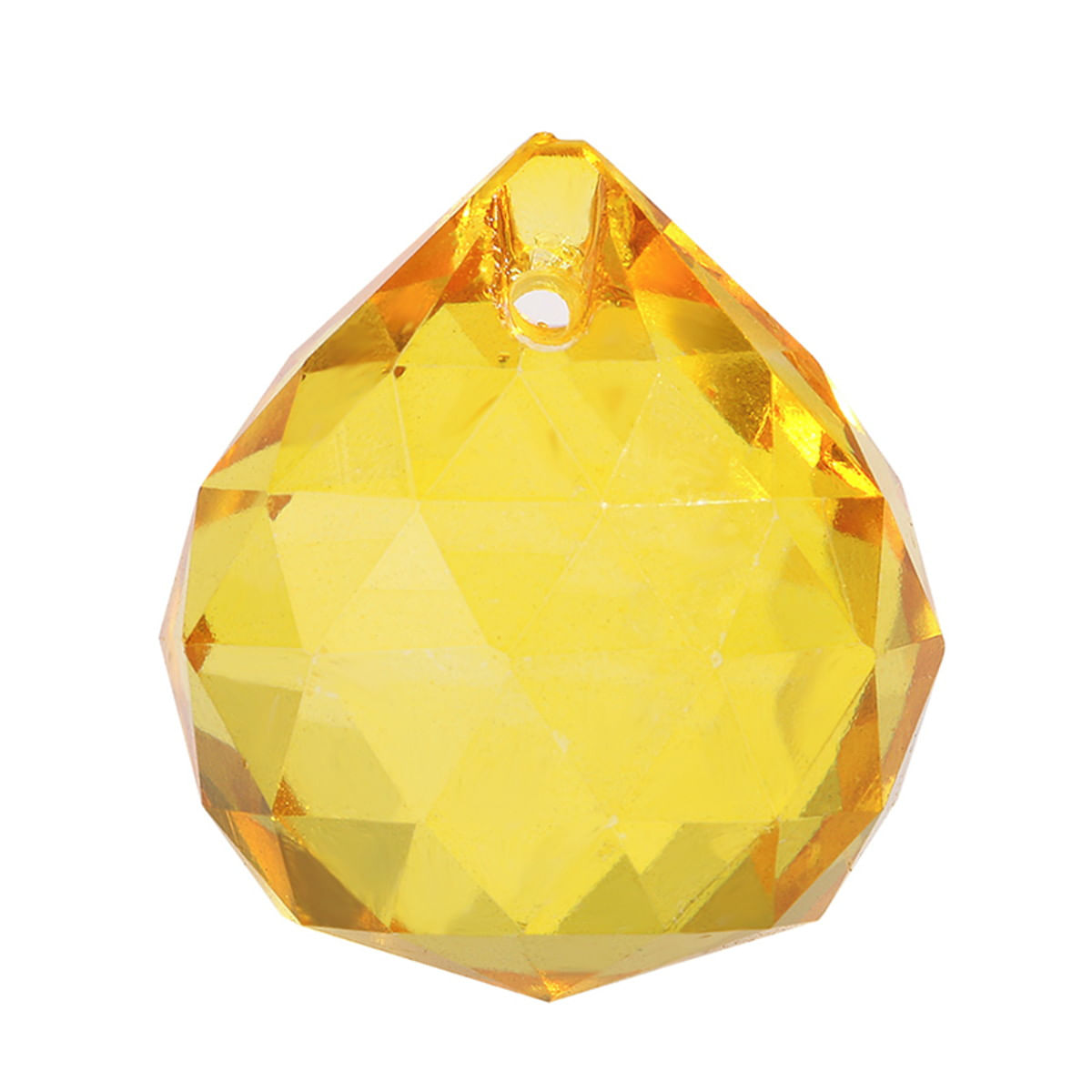 Kit 3 Bolas De Cristal Multifacetada 3,0 Cm Amarela Natal