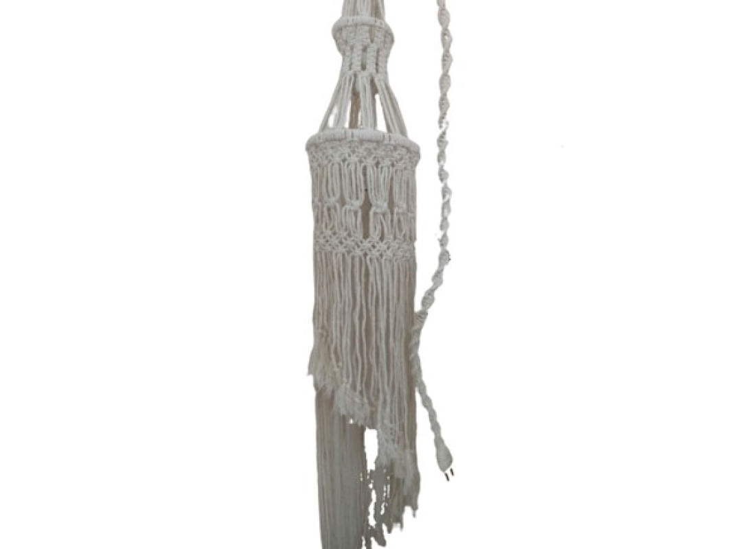 Luminária Macramê cor cru