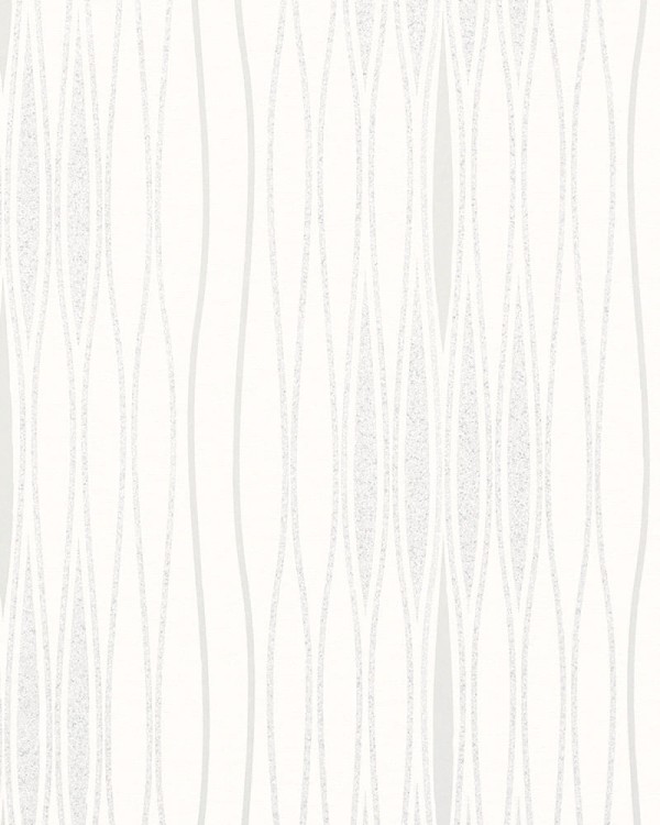 Encontraproduto.com.br - Papel de Parede Gina Curvas Brancas 670610 - Rolo: 10m x 0,53m