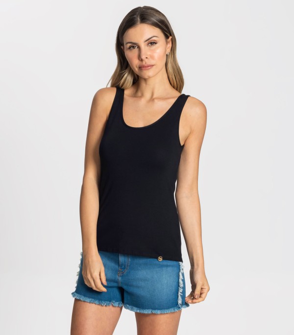Regata Feminina Básica Rovitex Preto